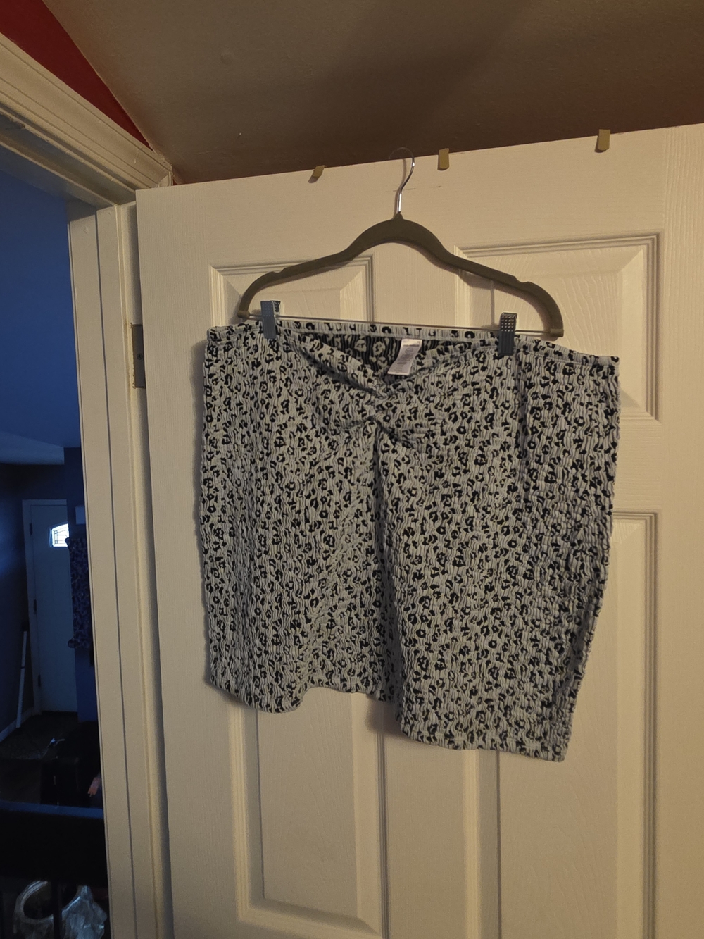 Good American Blue Leopard Mini Skirt